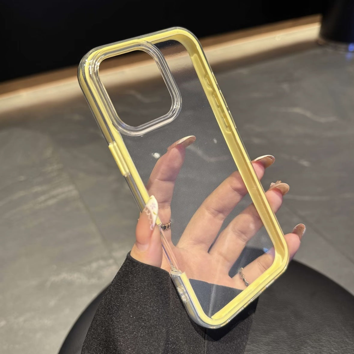 Suitable for Apple 17 ProMax phone case 2-in-1 solid color border transparent iPhone 15 anti drop 14 soft case 16