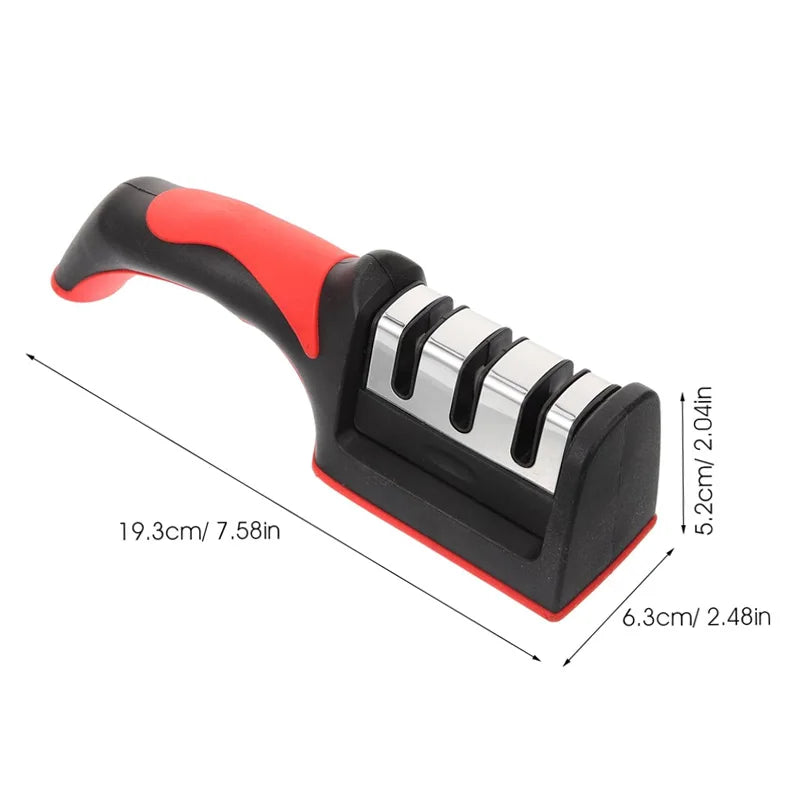 Multi-Functional Knife Sharpener - 3-Stage Quick Sharpening Tool for Kitchen Knives Scissors Fruit Knives