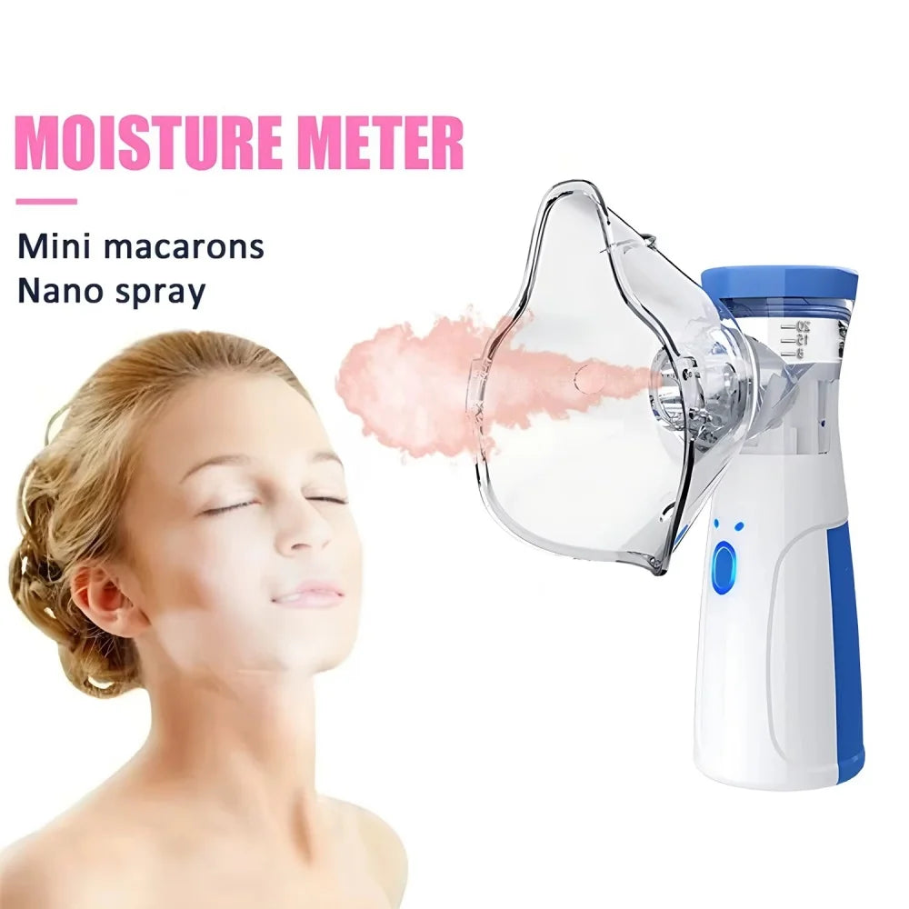 Mini Facial Steamer Rechargeable Silent Mesh Nebulizer Handheld Portable Nebulizer Humidifier Face Rehydration Skin Care Tools