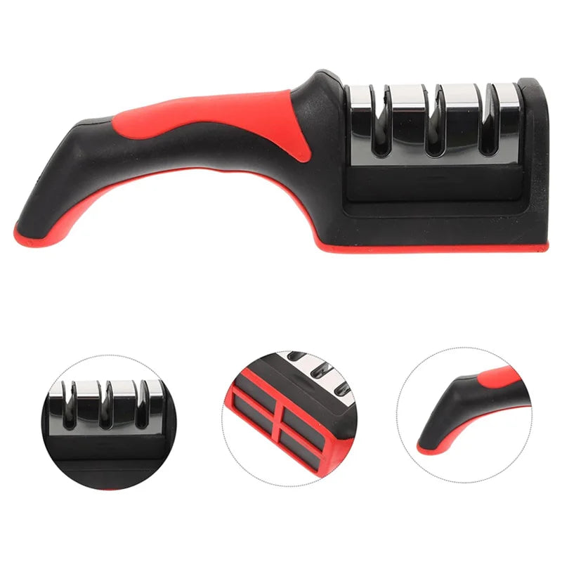 Multi-Functional Knife Sharpener - 3-Stage Quick Sharpening Tool for Kitchen Knives Scissors Fruit Knives