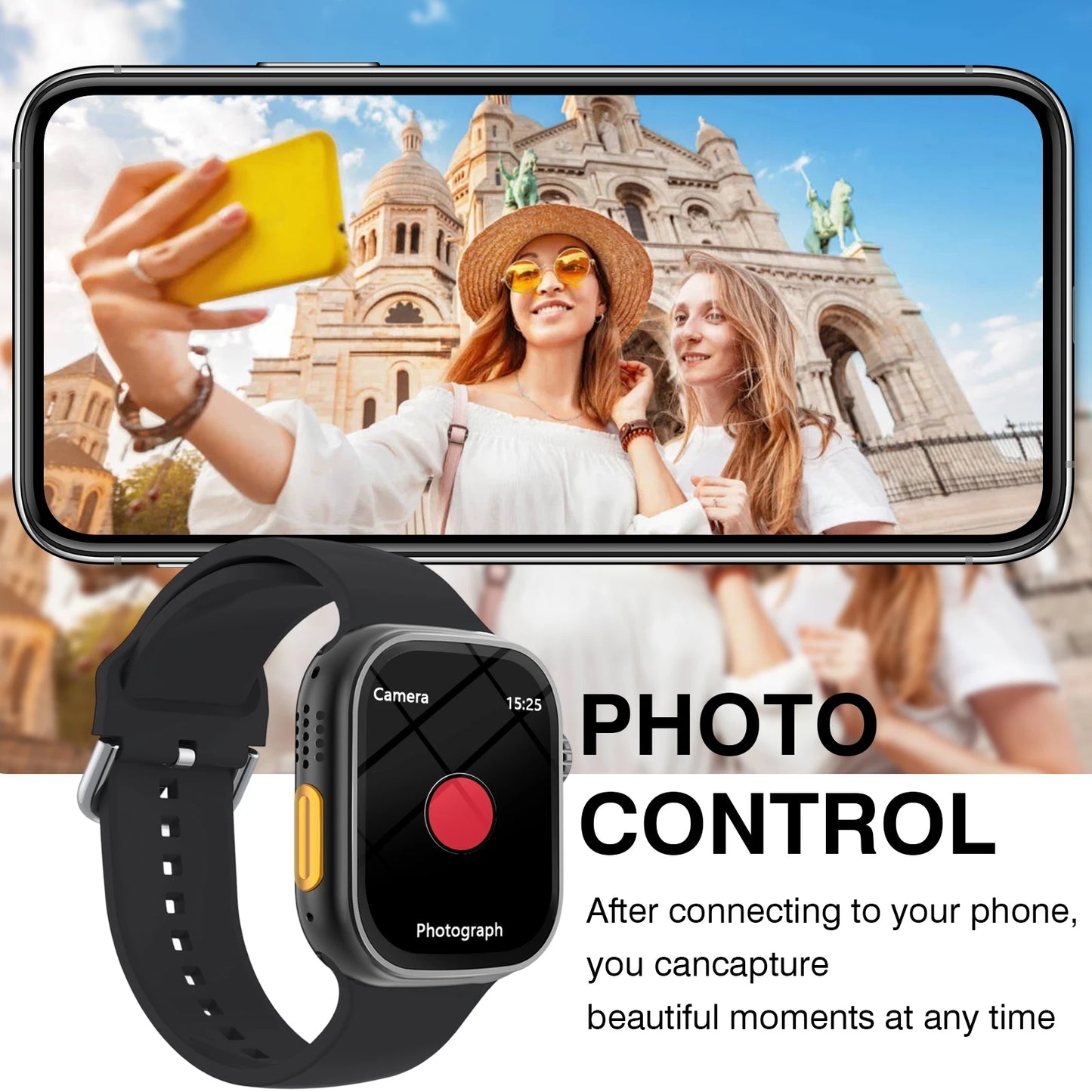 2025 New Smart Watch, Outdoor Sports and Fitness Tracker, Bluetooth Calling, Message Notifications, Suitable for Men and Women