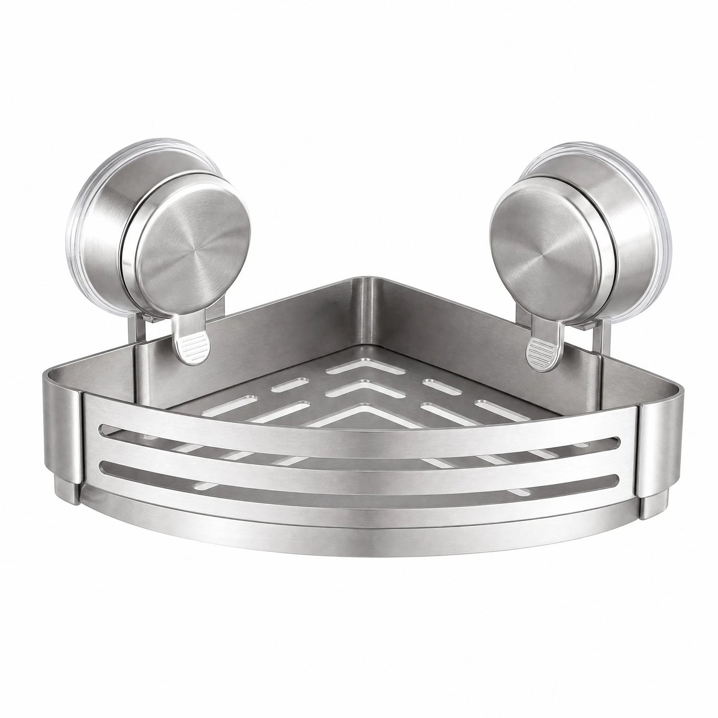 Shower Wall Storage Basket,Suction Mount No Drilling,Rustproof Aluminum, 4-Layer Protection,for Corner Space, Includes Towel Bar