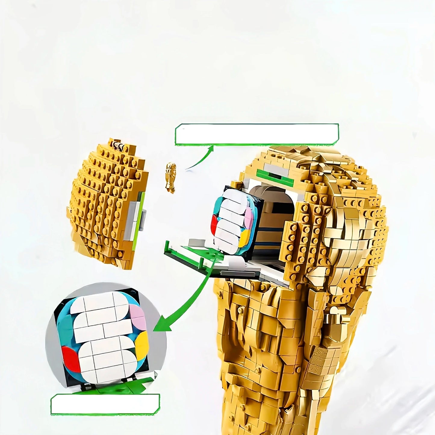 2026 New 43020 DIY  Soccer Football Trophy Assembly Model Collectible Desktop Birthday Party Toy  Gift for Kids Boys Home Decor
