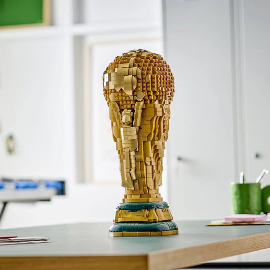 2026 New 43020 DIY  Soccer Football Trophy Assembly Model Collectible Desktop Birthday Party Toy  Gift for Kids Boys Home Decor