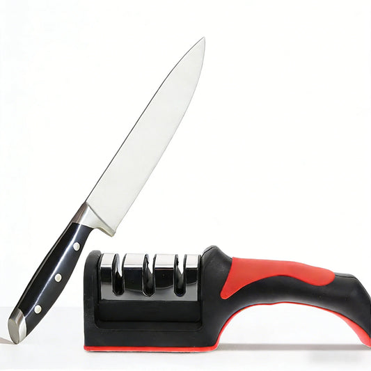 Multi-Functional Knife Sharpener - 3-Stage Quick Sharpening Tool for Kitchen Knives Scissors Fruit Knives
